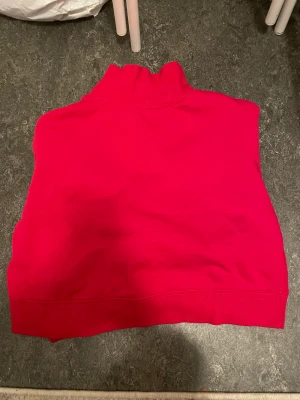 Röd kort hoodie - Har använt den ganska mycket men är fortfarande användbar och jättefint.