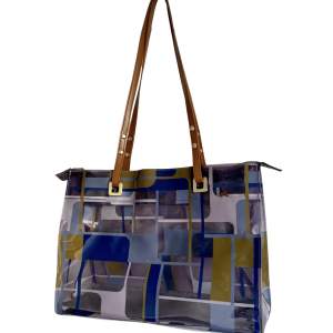 Genomskinlig y2k handväska med mönster, 35x25cm