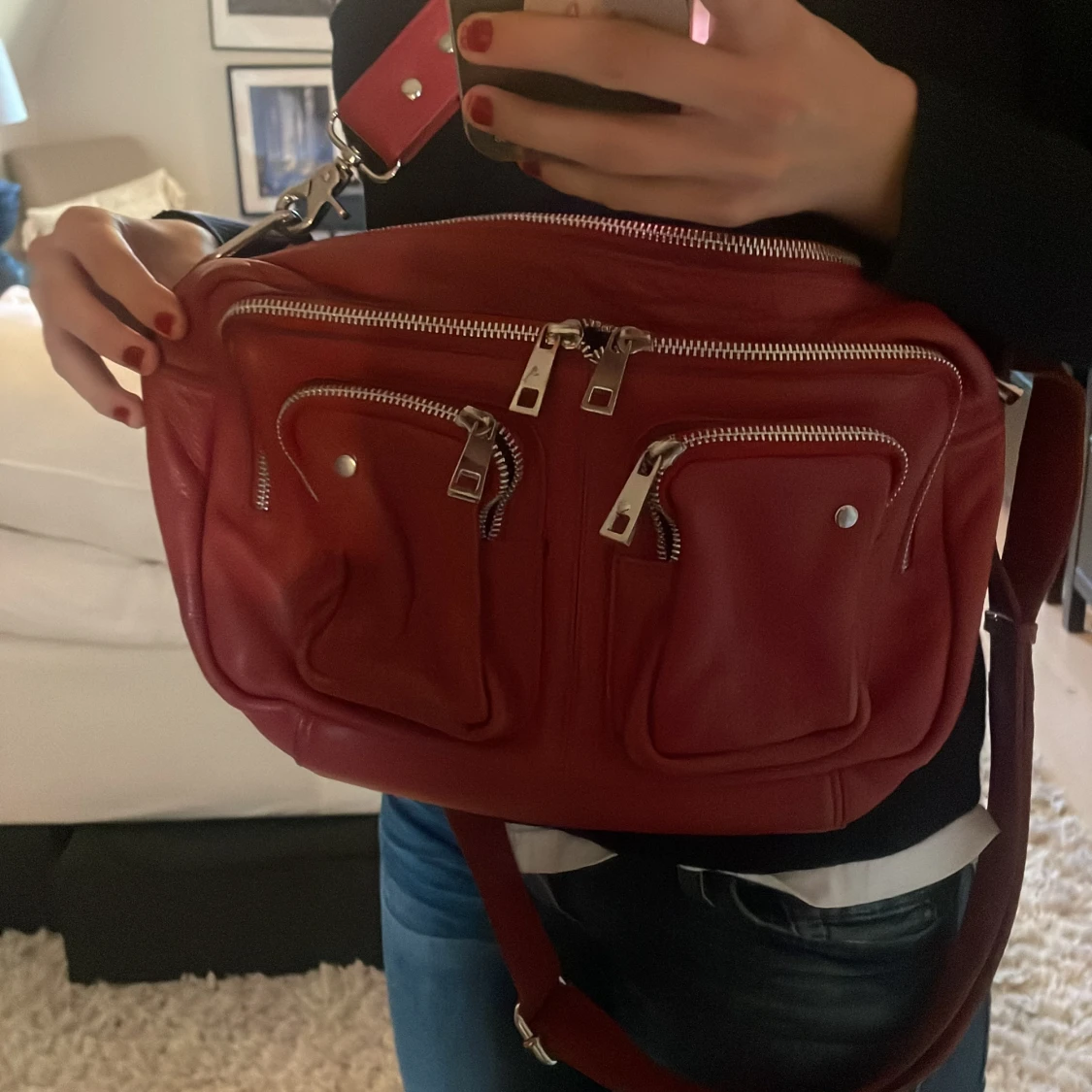 Röd nunno väska - 91