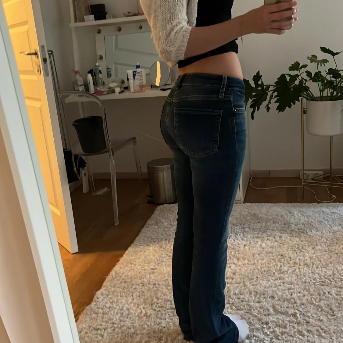 lågmidjade jeans  - 90