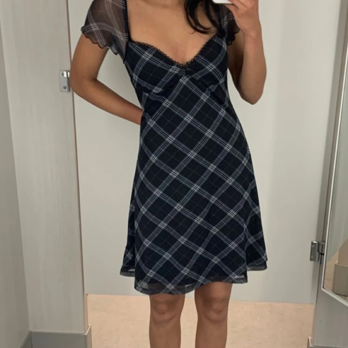 Plaid klänning från hm