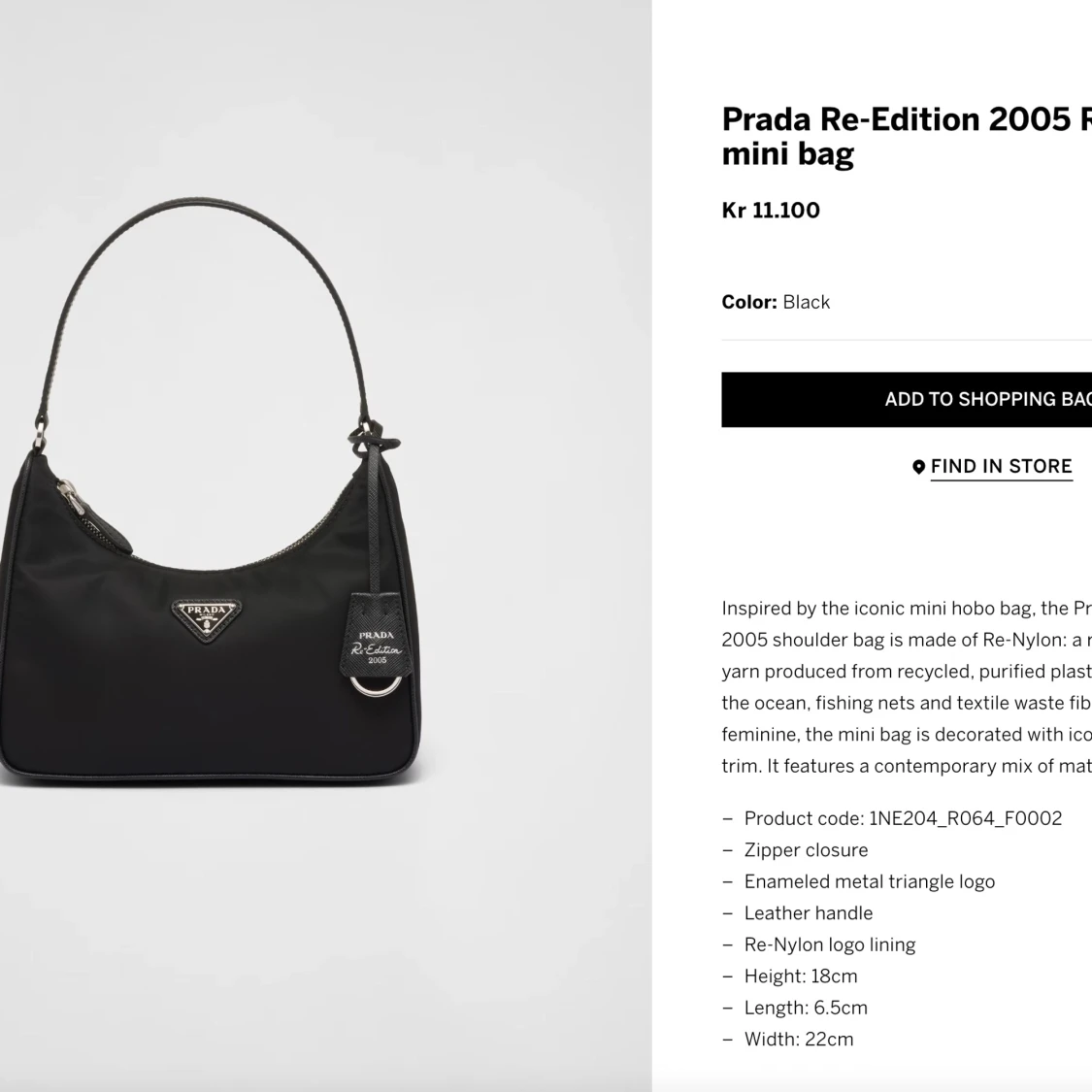 NY Prada Re-edition 2005 Re-Nylon mini bag