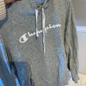 Grå champion hoddie  - Grå champion hoddie , osäker om jag vill sälja, buda i kommentarerna 💕