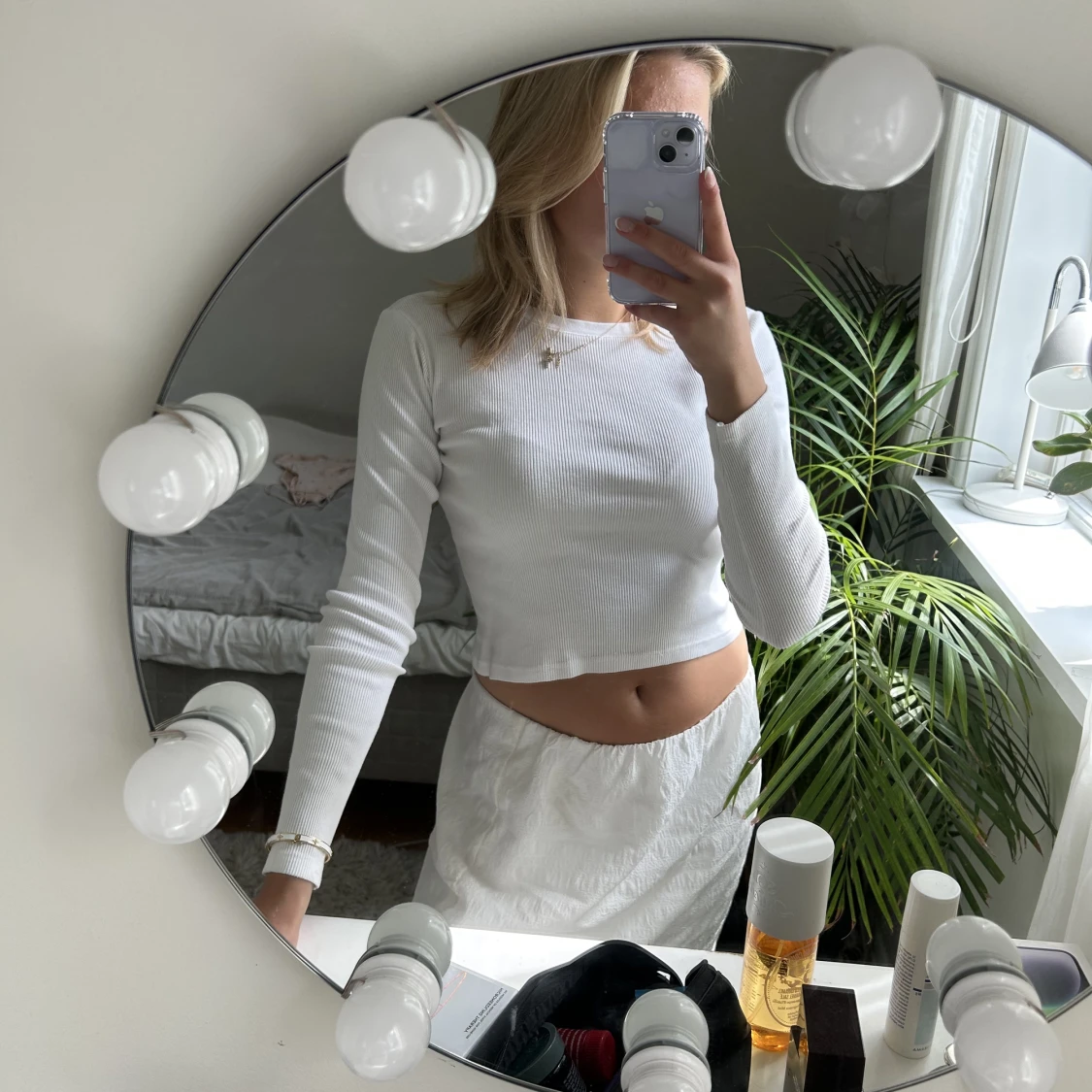 Vit ribbad topp - 91