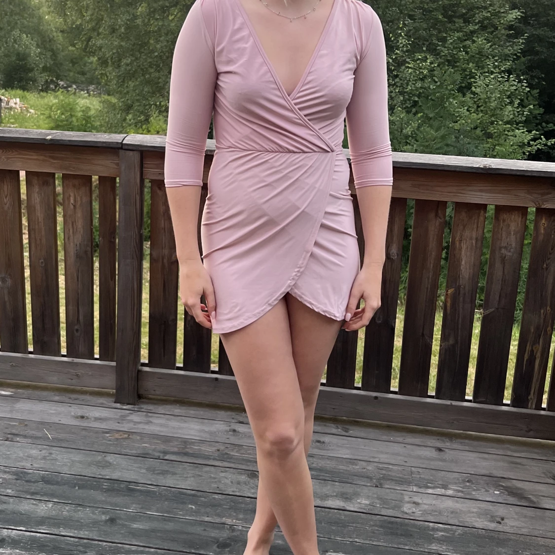 Rosa kort klänning strl xs/s