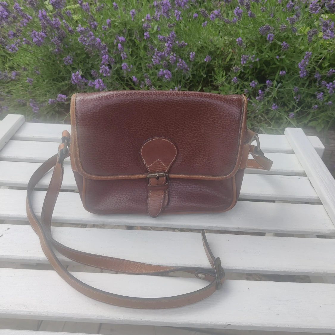 Vintage läderväska axelrem