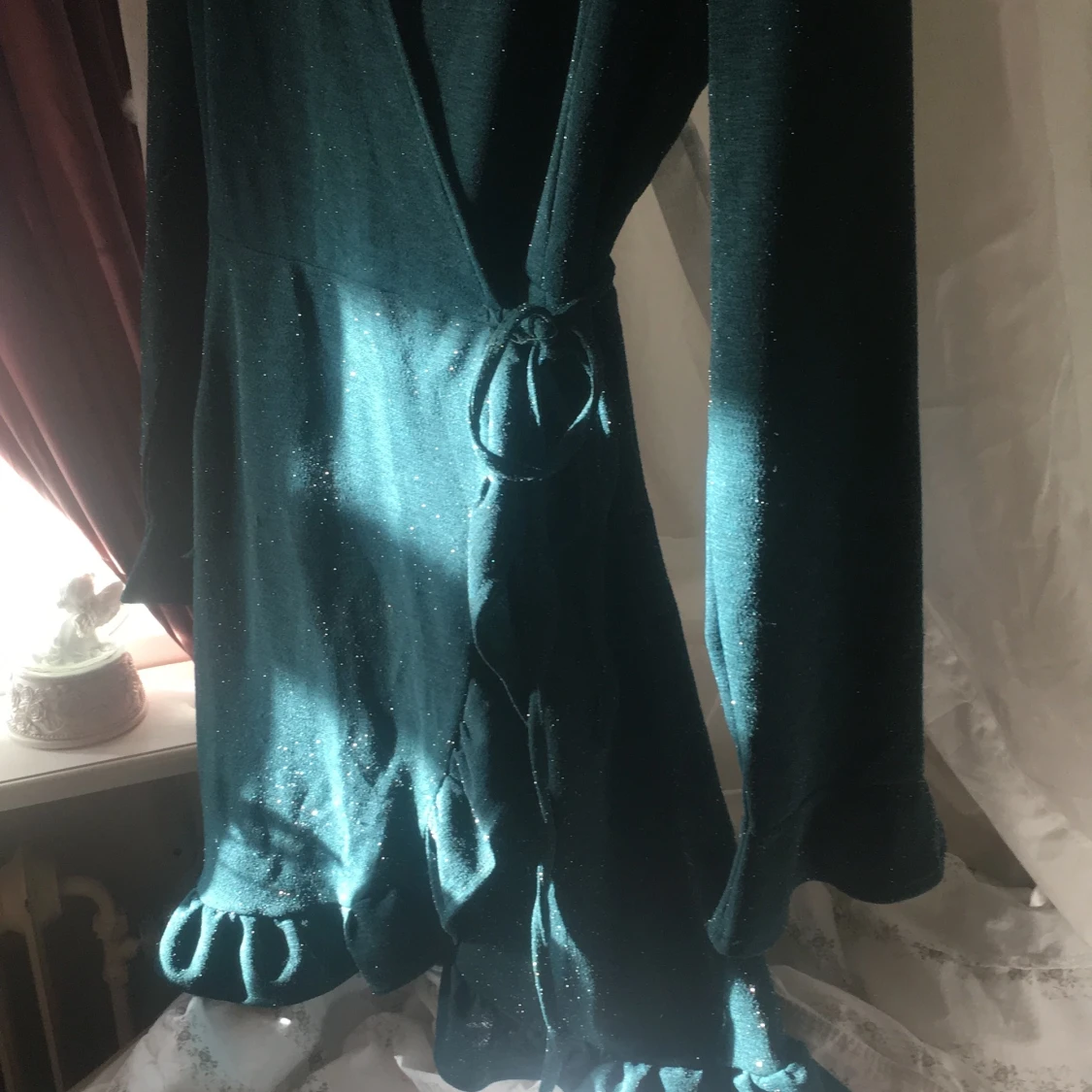 Söt mörkgrön klänning  - 91