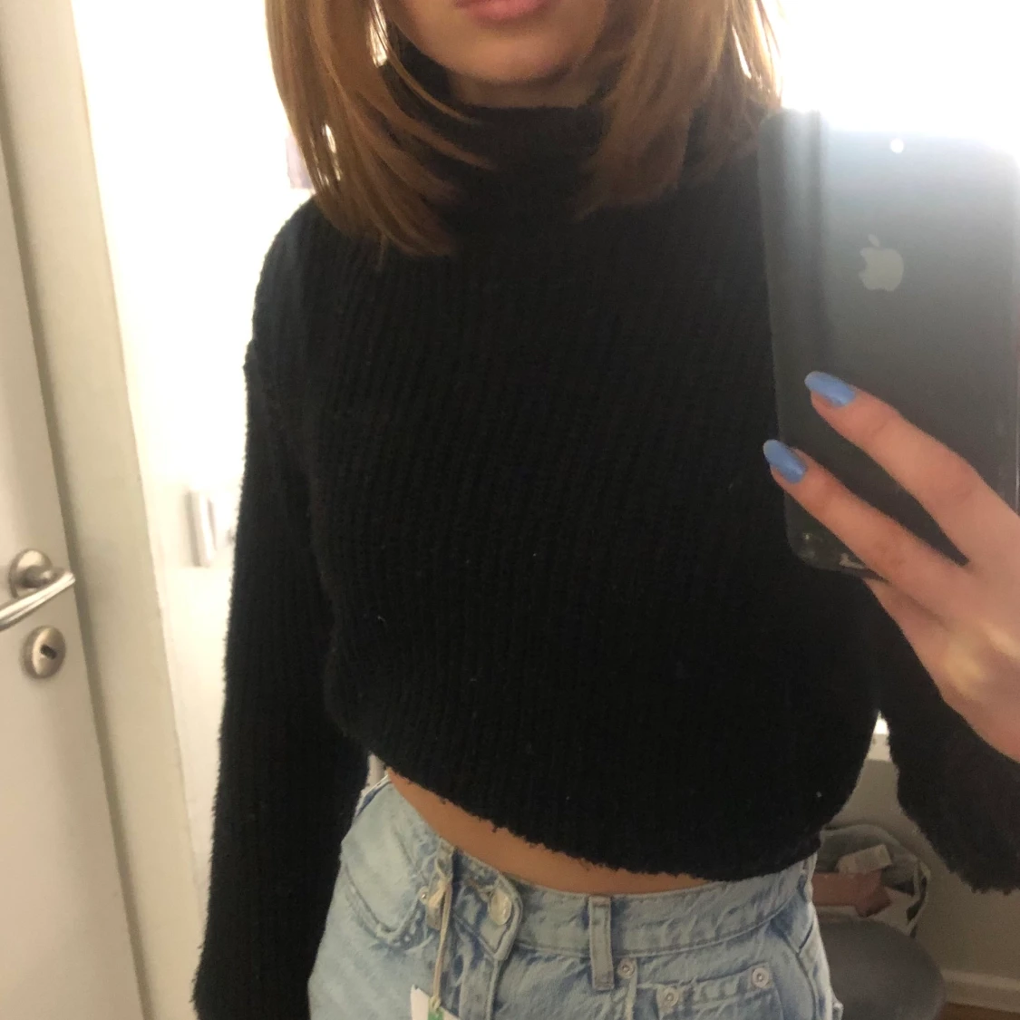 Svart stickad tröja - 90