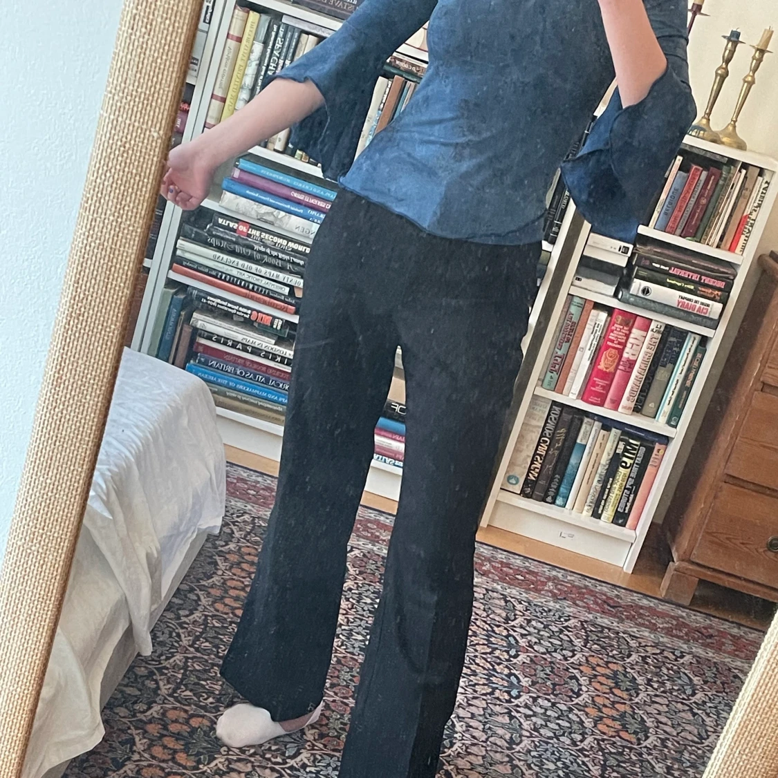 Svarta kostymbyxor med bootcut