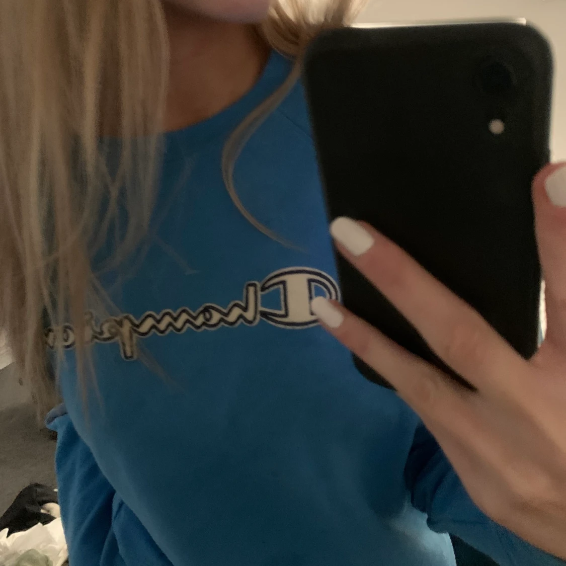 Blå champion sweatshirt 