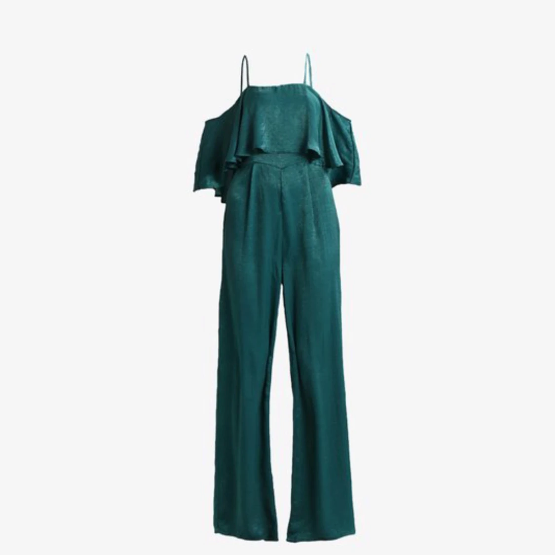 Satin emarald grön jumpsuit - 90