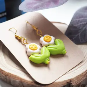 Earrings made of polymer clay- light weight- colorful 