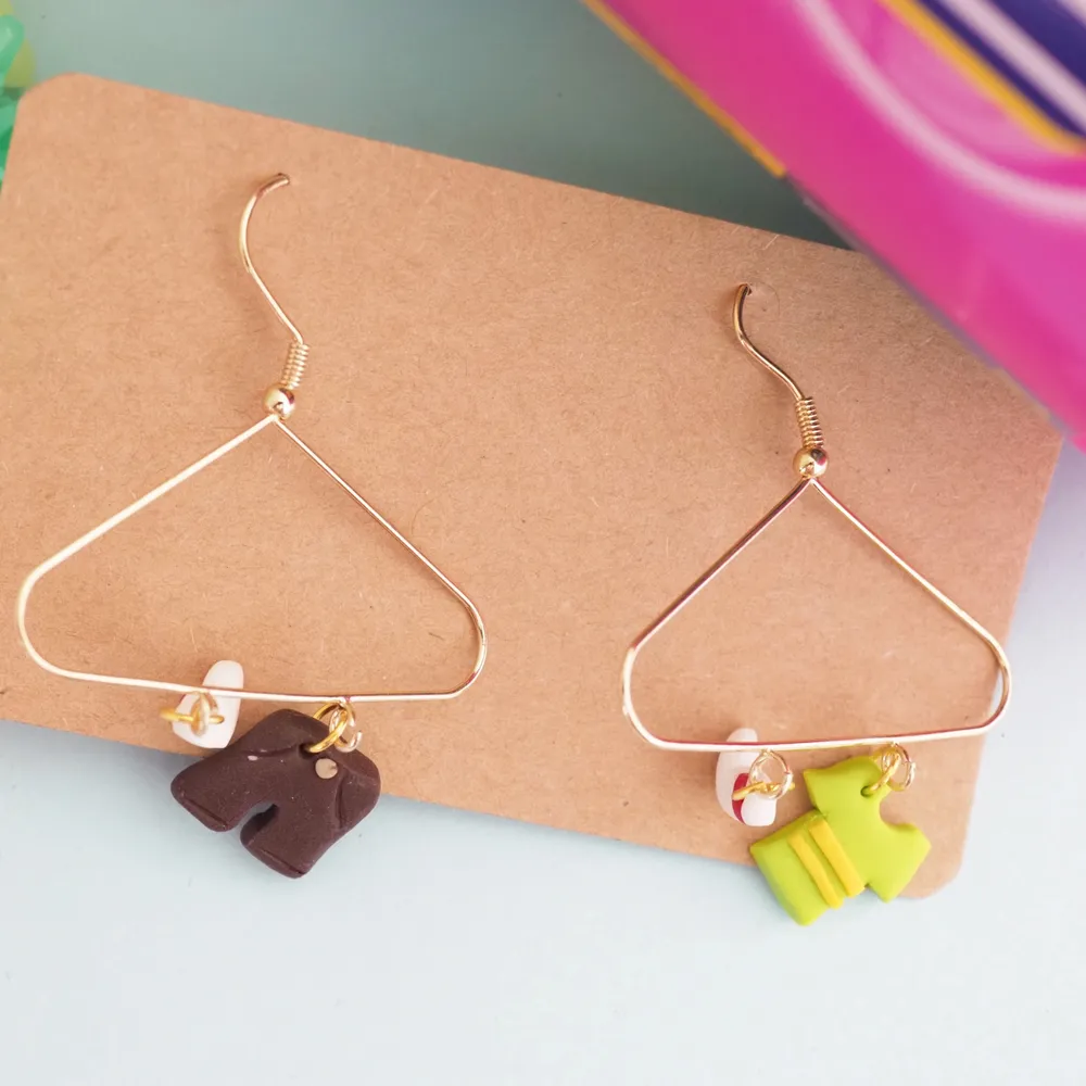 Earrings made of polymer clay- light weight- colorful . Asusteet.