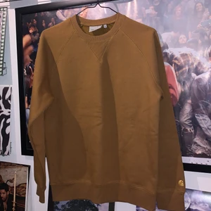 Carhartt sweatshirt - Jättesnygg Carhartt sweatshirt i nyskick. Något mer ”senapsfärgad” än vad som framgår på bilderna. Plain med logga på ärmen. Det är herrstorlek men funkar för båda. Skriv vid intresse. Inga fläckar endast skuggor på första bilden.