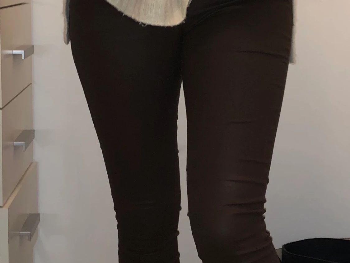 Skinn byxor i brun färg - 91