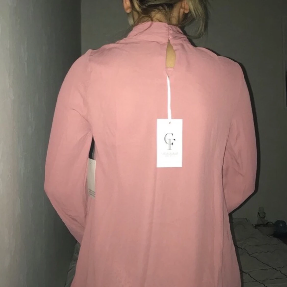 Rosa stilren chiffong tunika - 90