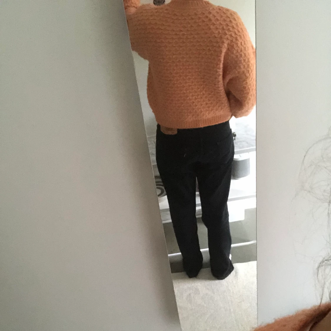 Mandarin färgad stickad tröja - 90