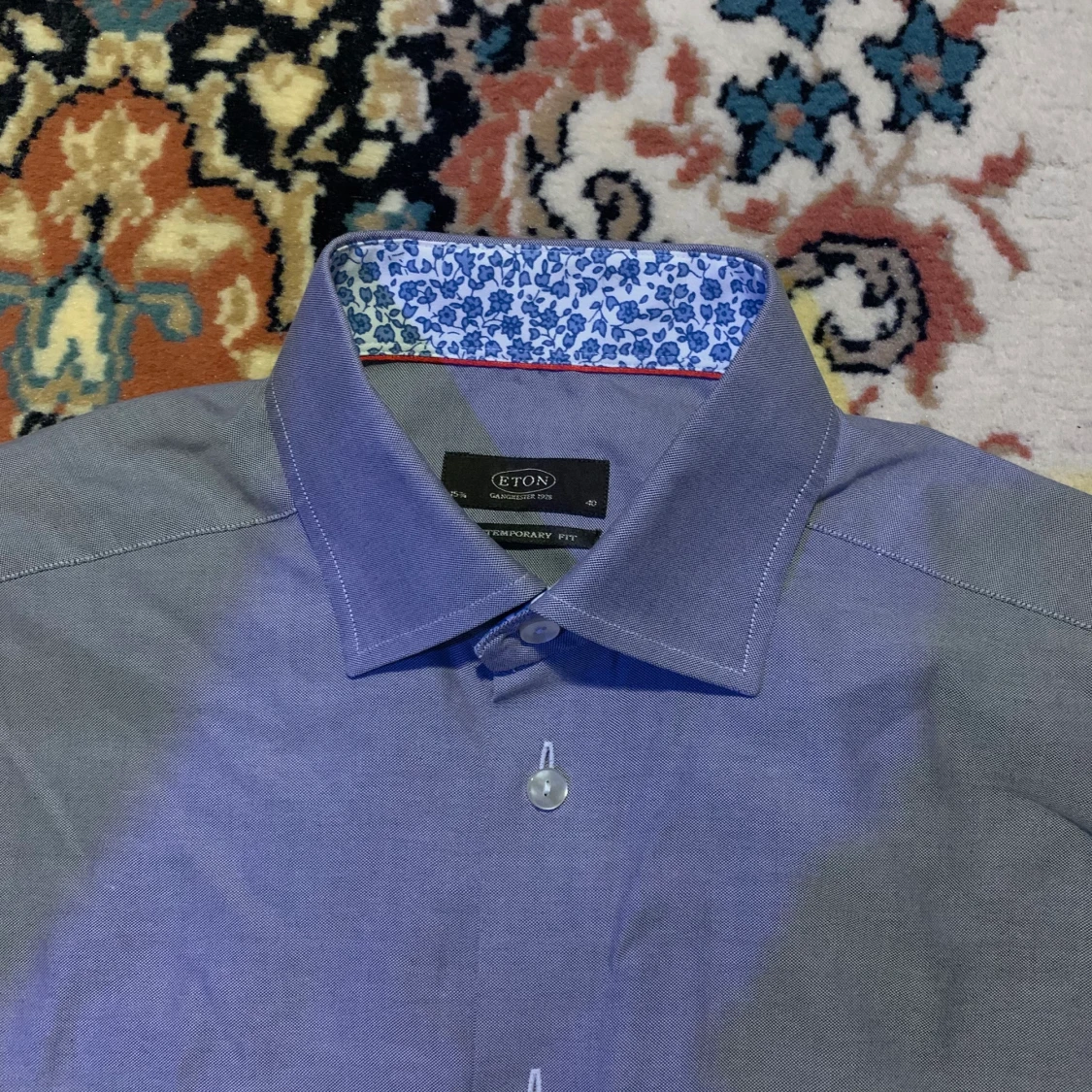 kortärmad oversized jeans blå skjorta  - 90