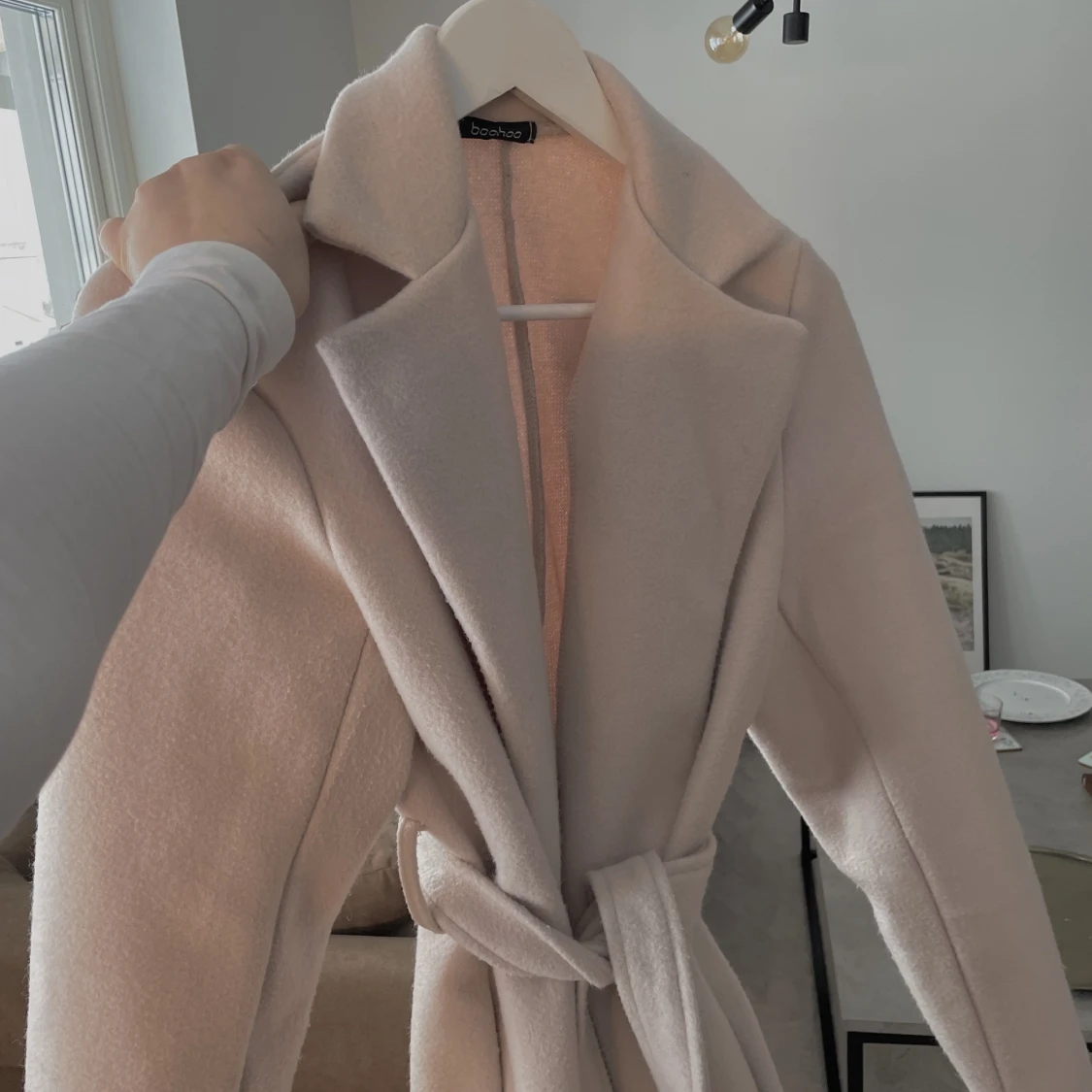 Ursnygg beige/krämvit kappa - 90