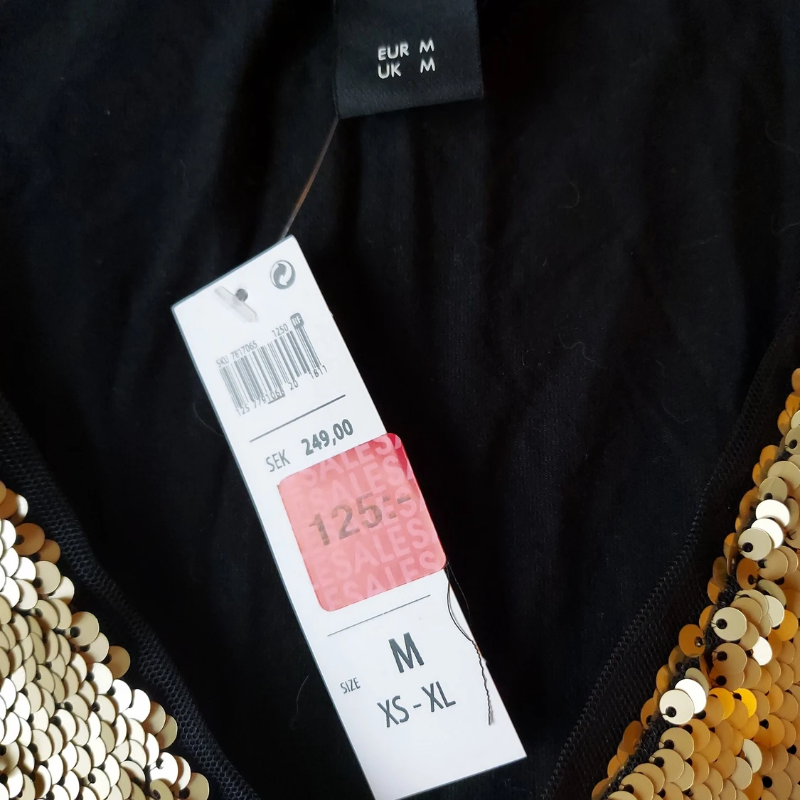 NEW Lindex golden sequined blouse, M - 90