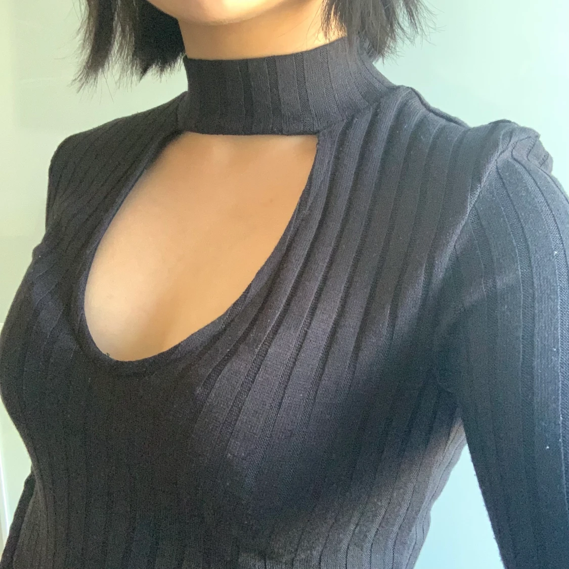 Väldigt fin halterneck svart topp