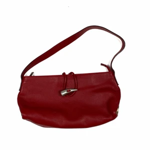 Burberry Red Leather Baguette Bag - Size 33 cm x 18 cm