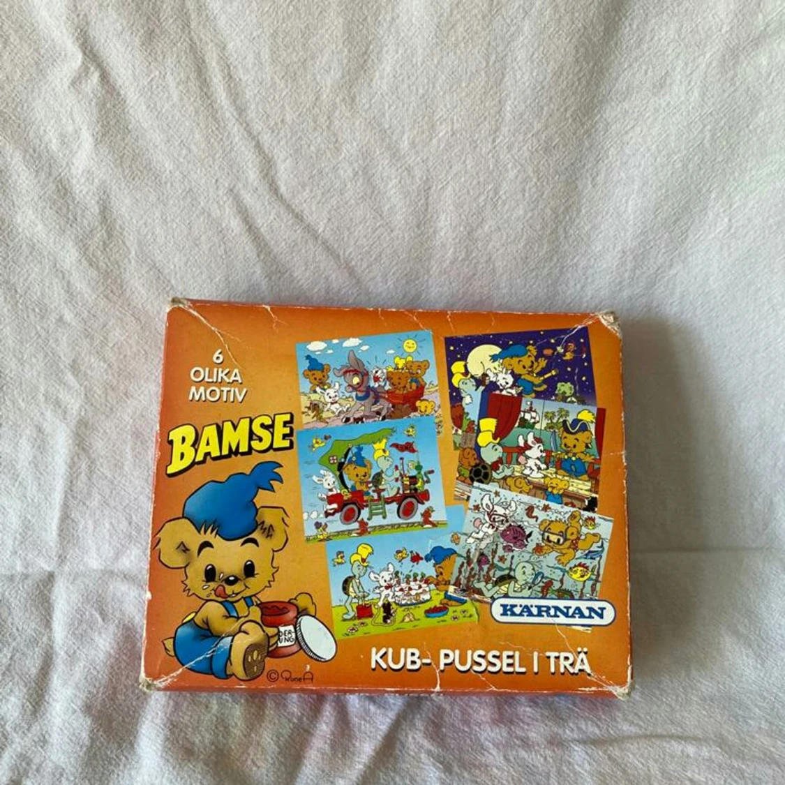Bamse kub-pussel i trä