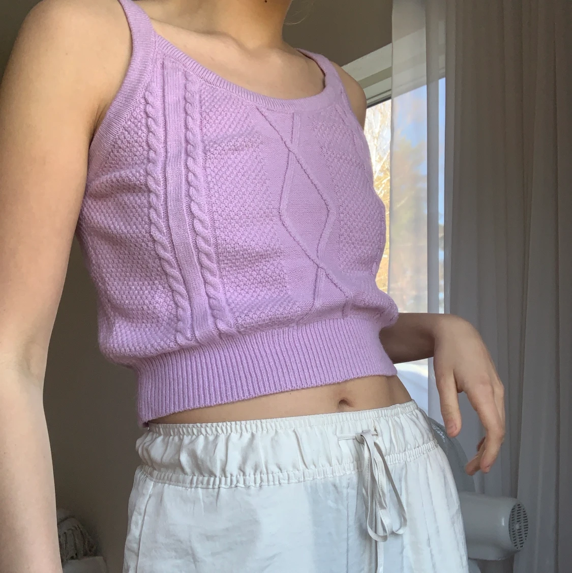 Lila stickat linne - 90