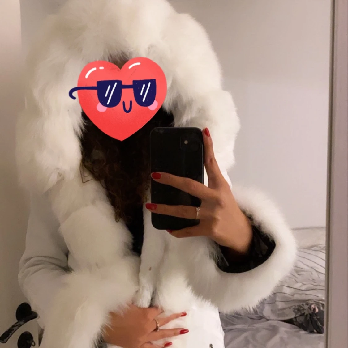 Vit vinterjacka Äkta päls - 91