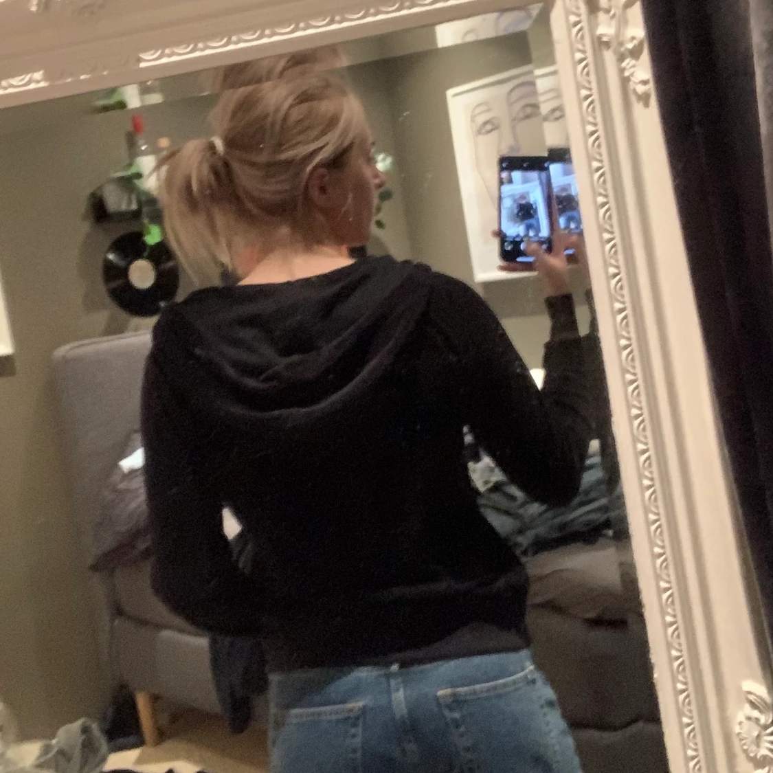 Svart sammet topp - 90