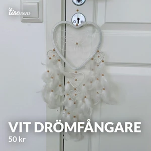 Drömfångare - Fin drömfångare med fjädrar och ”pärlor”:) fin men säljer för den passar inte så bra i mitt rum så hoppas någon annan vill ha den🤍