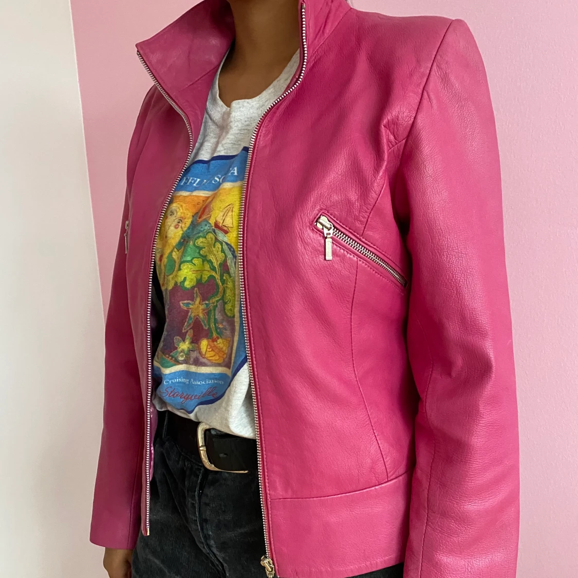 Pink leather jacket  - 91