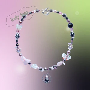 Lady bug Halsband - 🐞Lady Bug • Glass beads • 43cm (can be extended with cord) 