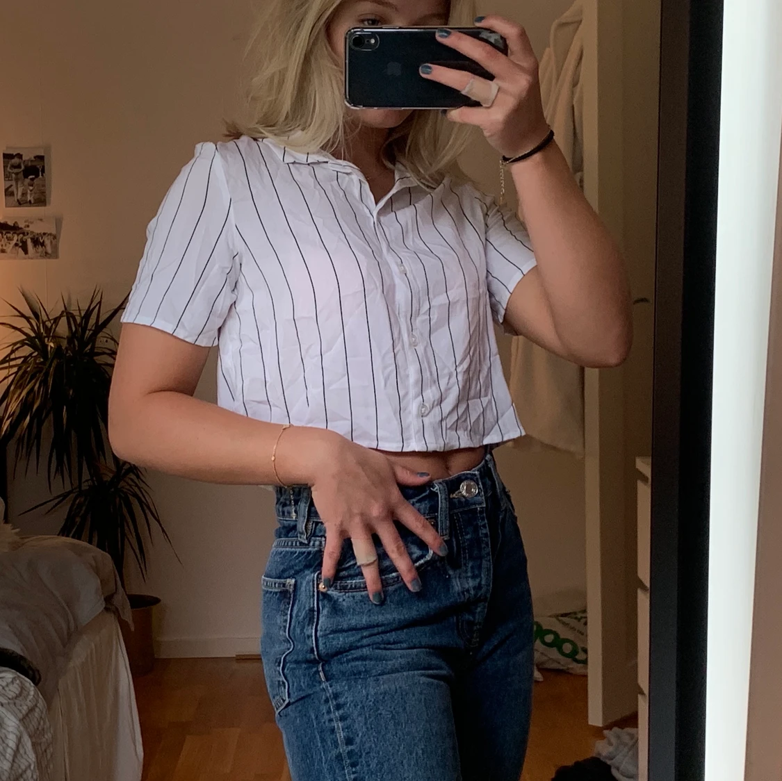 randig cropad topp - 90