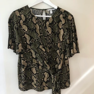 Snygg blus storlek 38 - Riktigt snygg blus från H&M med orm mönster i bra skick. Snygg detalj i sidan med kut. Frakt tillkommer 🥰