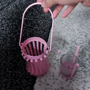 Ny Rosa ljus lykta med rosa ljus - Fin 