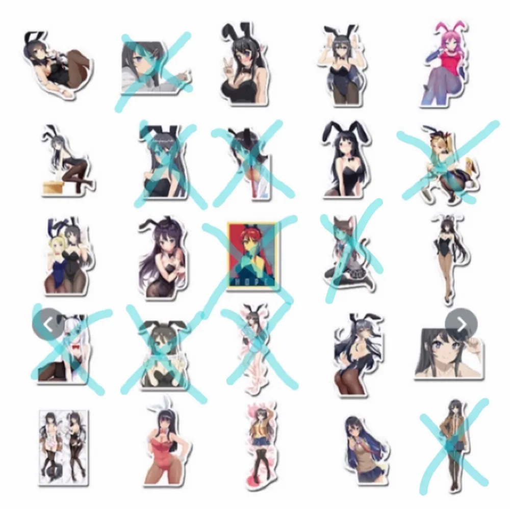 Anime klistermärken från Kakegurui & Rascal does not dream of bunny girl senpai. För bilder om Kakegurui klistermärkena skriv till mig, fick inte plats med fler bilder! 5kr st.. Övrigt.