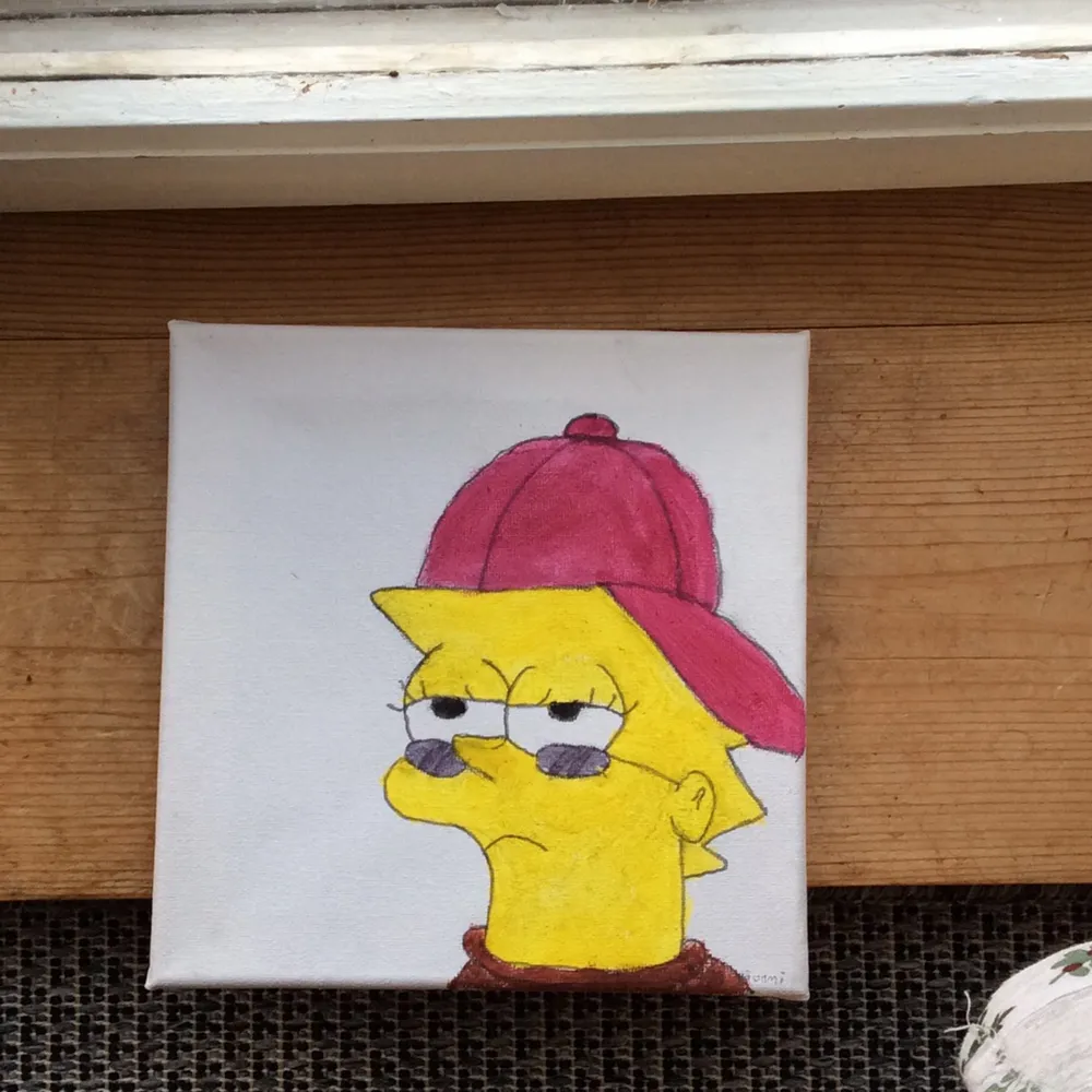 Säljer en tavla jag har målat själv, Motivet är av Lisa Simpsons. Måtten är 20x20cm, målad med akrylfärg för 100kr plus frakt (25kr). Övrigt.