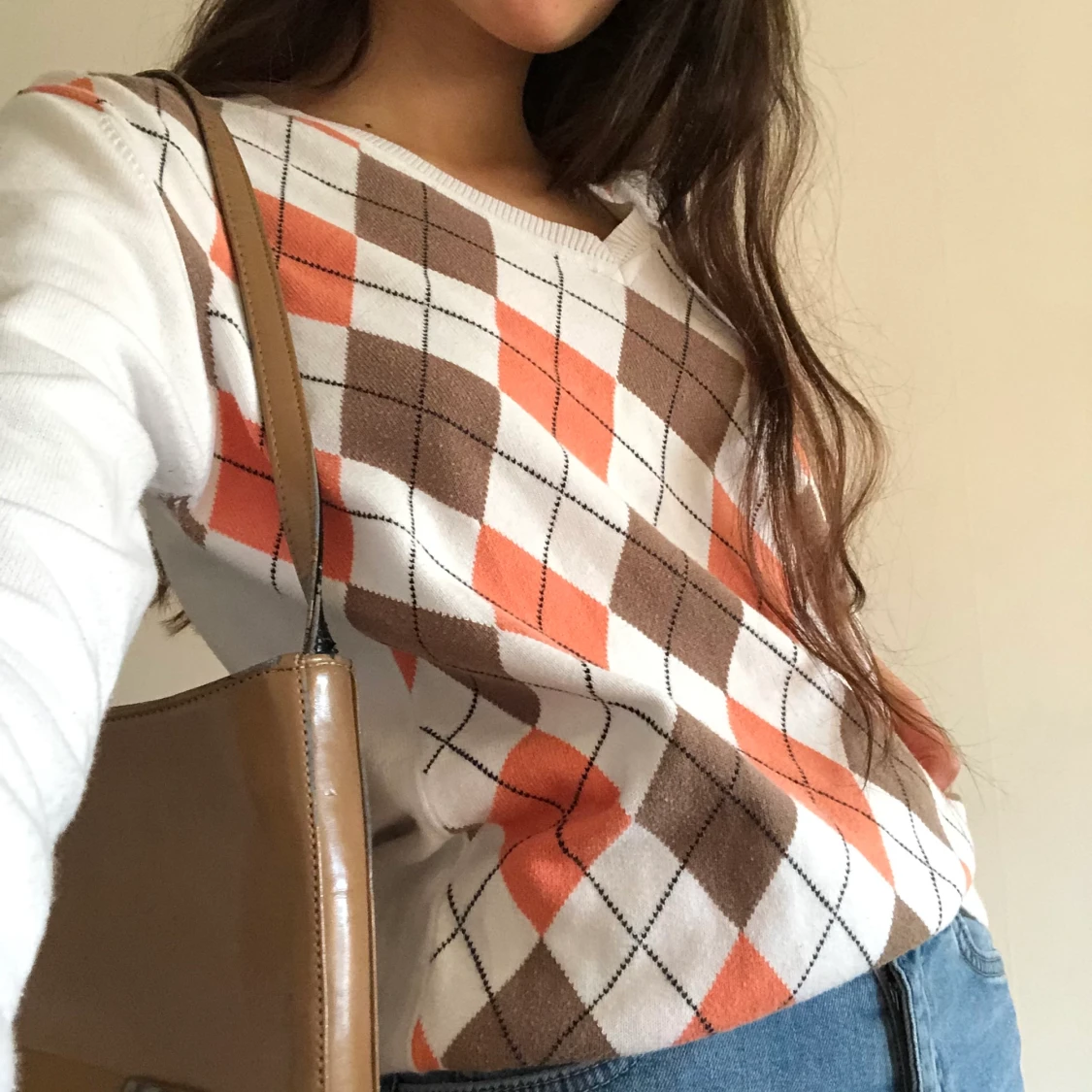 90’s Sweater Peach- och Chokladfärgad