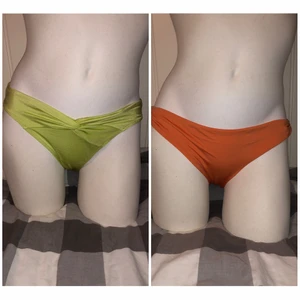 Bikiniunderdelar. Storlek m - Lägger ut dessa två bikiniunderdelar igen, nu med lite bättre bilder bara! Ena är orange och andra är ljusgrön. Säljer dem för 5kr styck
