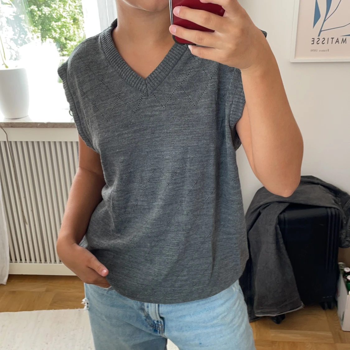 Vintage grå väst, aningen oversized