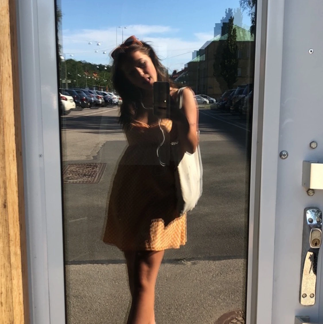 Orange klänning  - 90