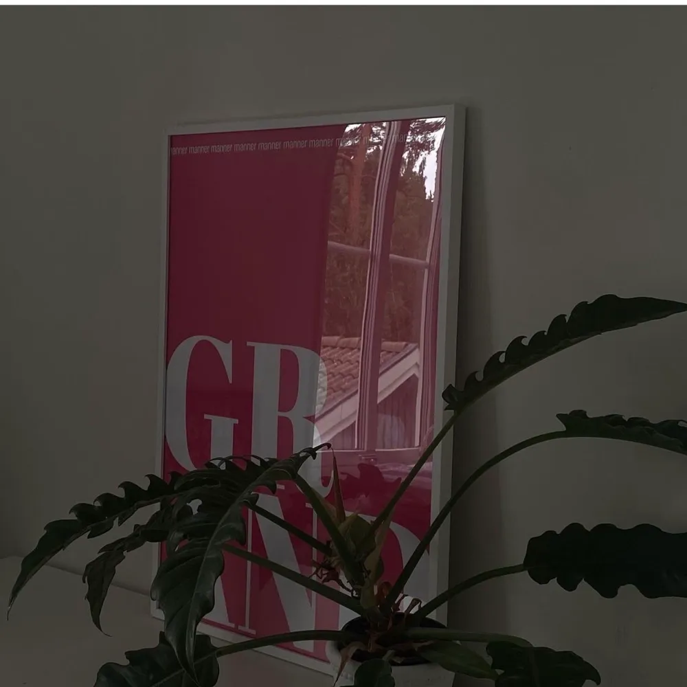 GRAND POSTER i rosa 50x70cm đ€ (Ram ingĂ„r ej). Asusteet.