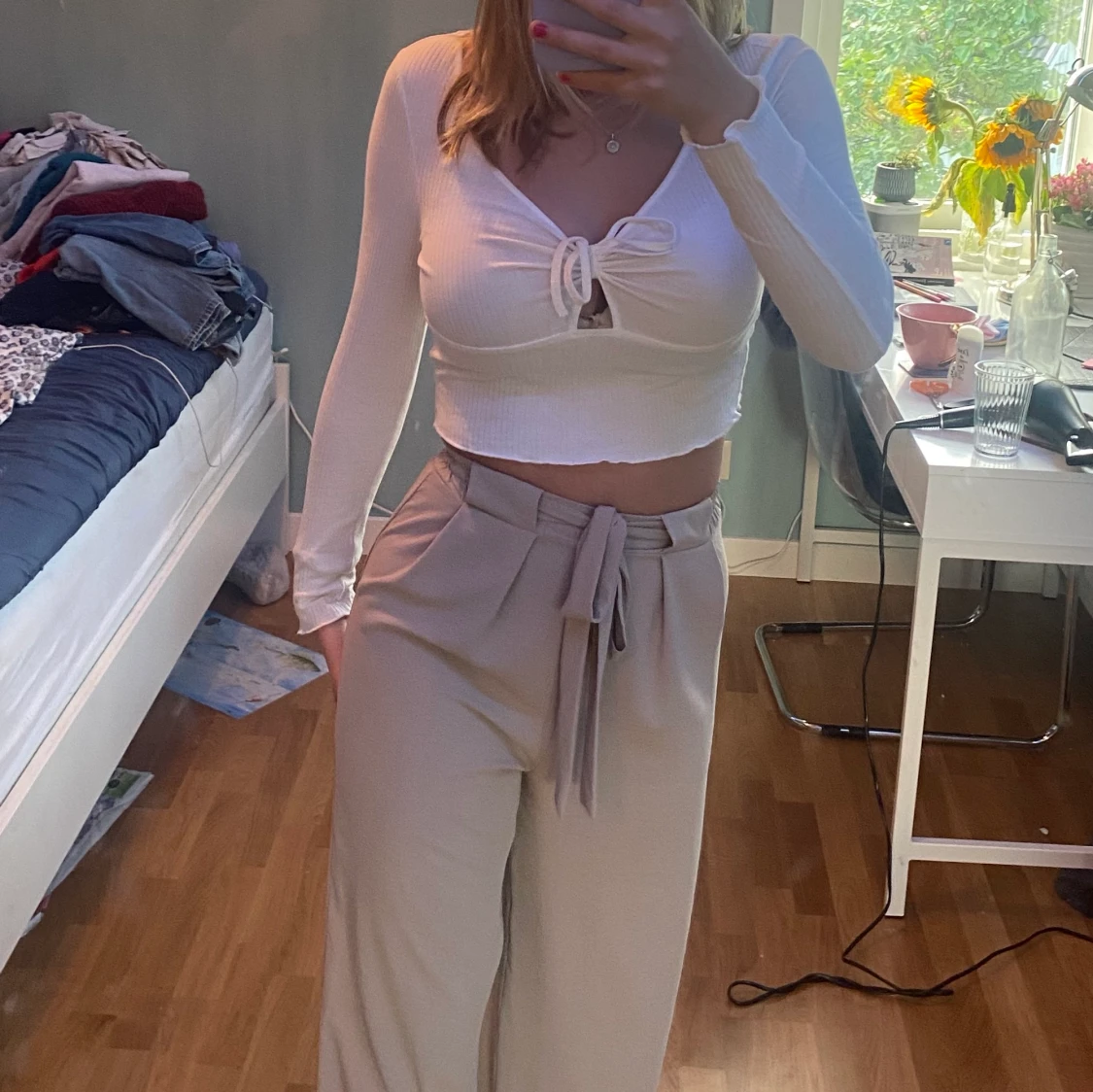 Ribbad topp med rosett