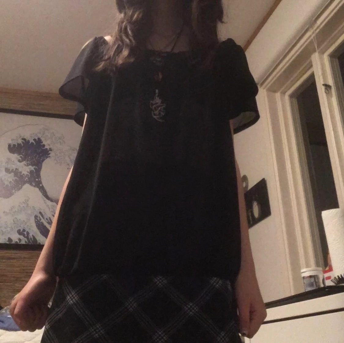  fin svart genomskinlig topp💕 - 90