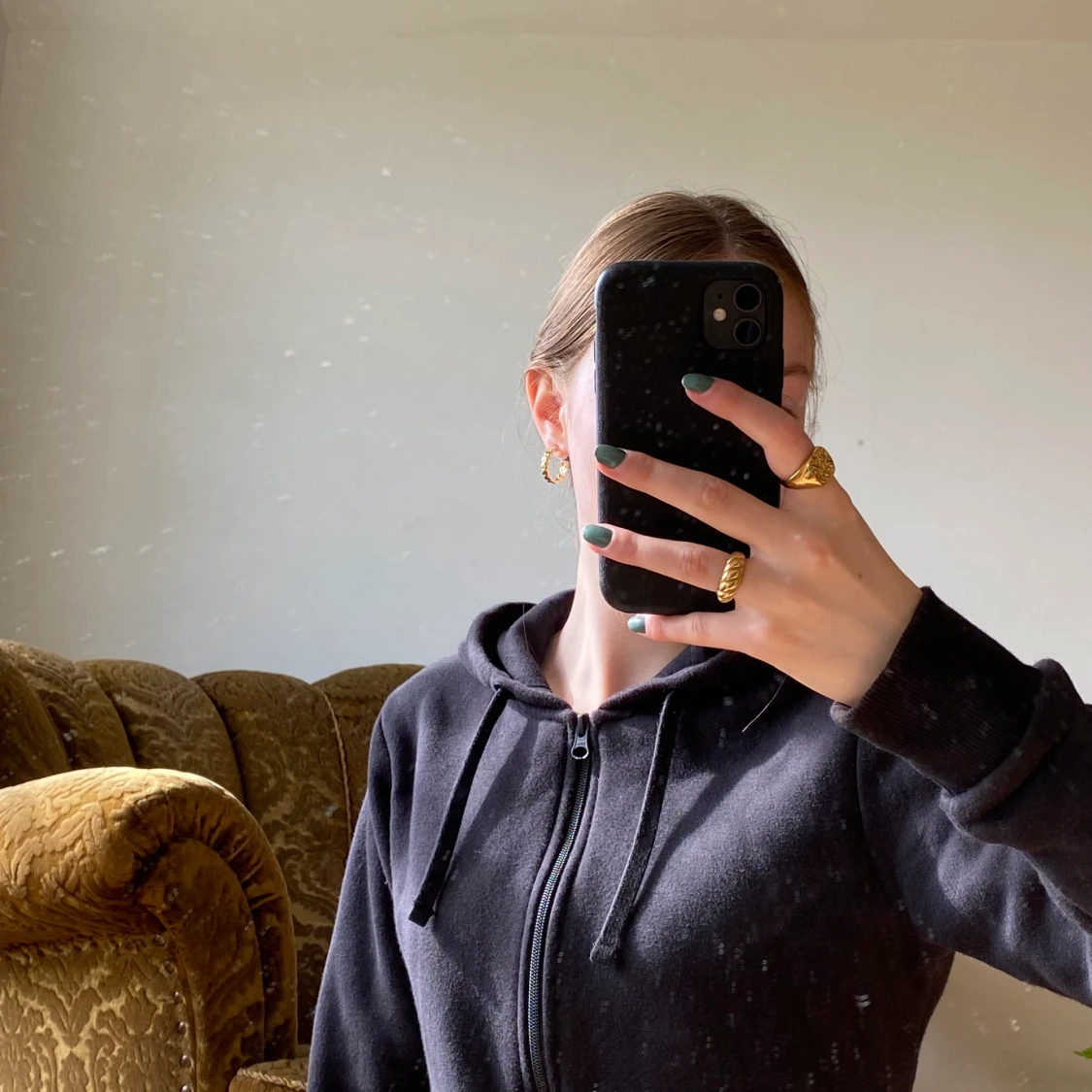 svart kofta med dragkedja  - 90