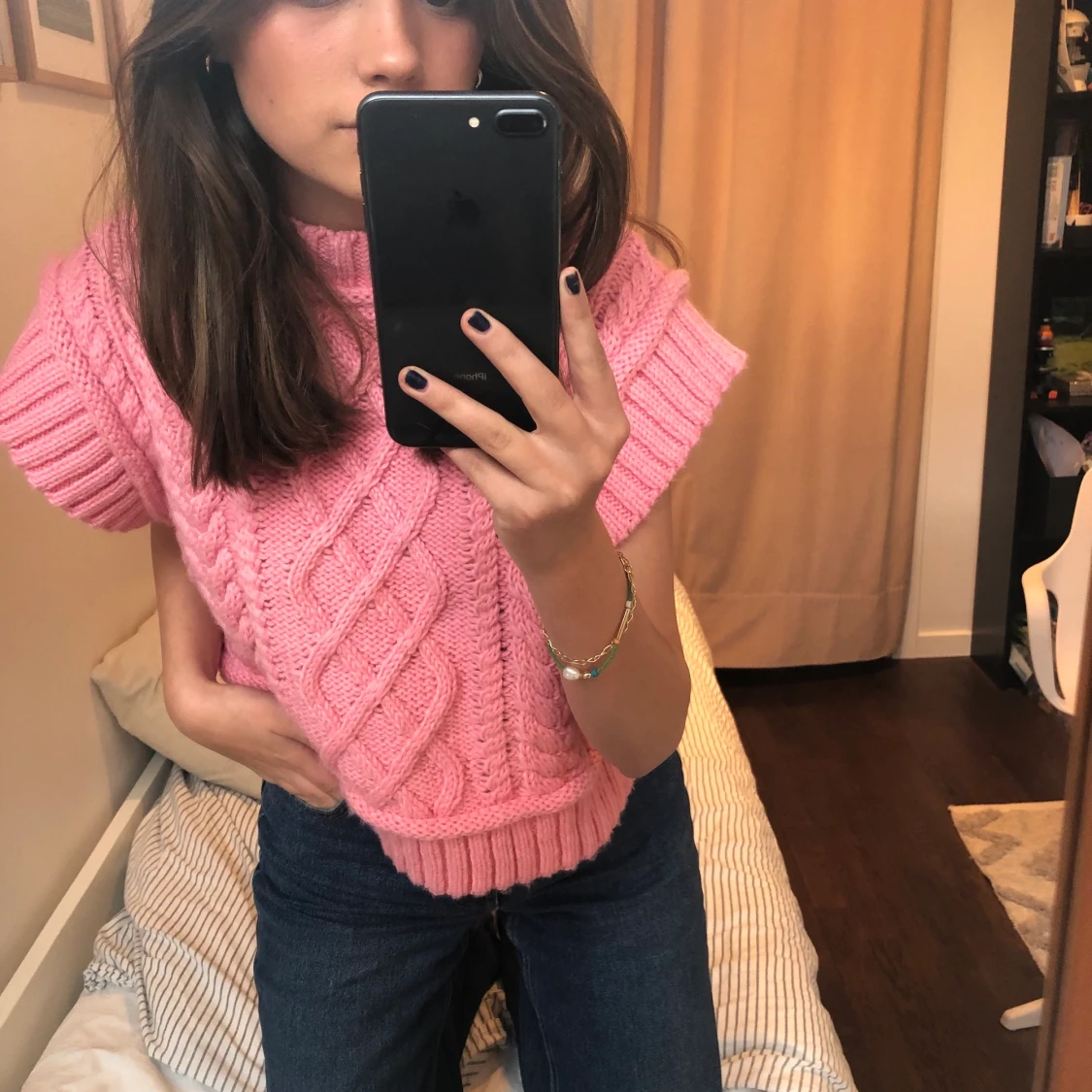 Rosa stickad väst, Zara - 90