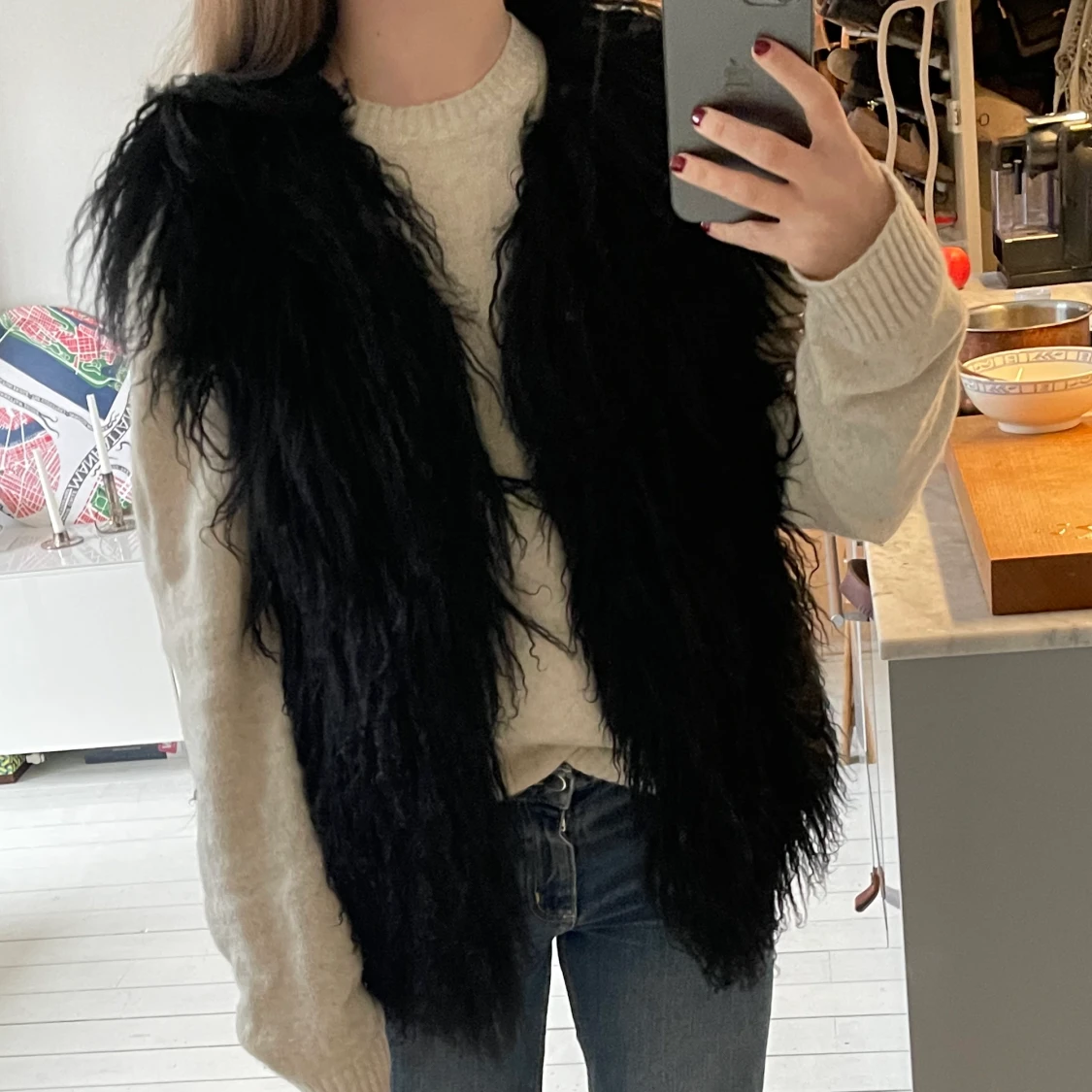 Pellobello mongolian fur vest - 90