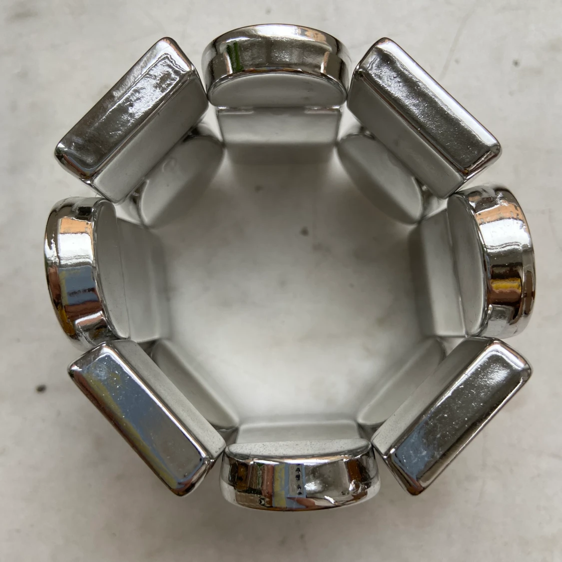 Chunky armband i vitt och silver  - 91