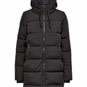 Vinterjacka/ kappa/ nyskick/ storlek L - Svart kappa från ONLY i 100 % polyester. Två fickor fram med dragkedjor samt kapuschong med dragsko. Jackan stängs med en silvrig dragkedja och går ned till låten. Jackan är medelvarm. Endast använd ett fåtal gånger, så i fint skick. Storlek L.